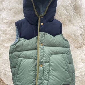 Kids Patagonia Two-Tone Hooded Puffer Vest